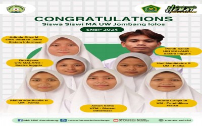 ALHAMDULILLAH, BAROKALLAH SISWA MA-UW JOMBANG LULUS SNBP 2024